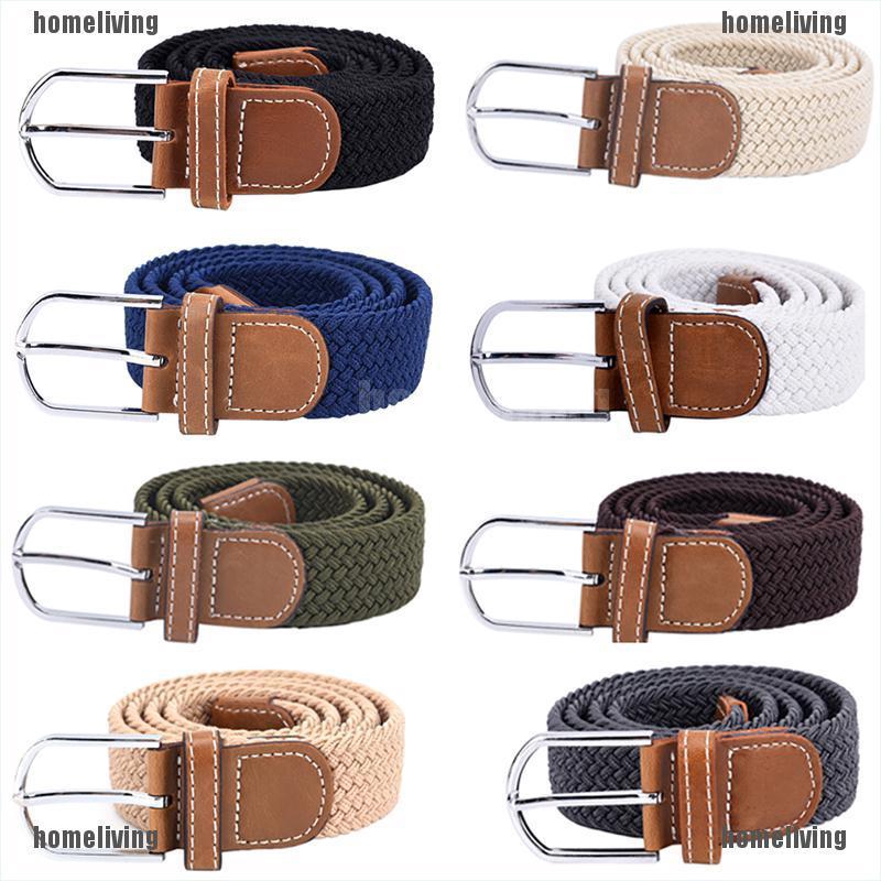 Thắt Lưng Vải Canvas Bện Co Giãn Có Khóa Thời Trang Cho Nam