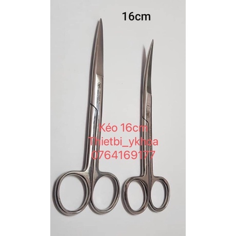 Kéo 16 cm thẳng 2 đầu nhọn