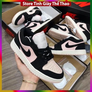 Giày Jordan 1 hồng đen nữ, Giày thể thao JD 1 cổ thấp Black Guava Ice hồng đen bản đẹp full box bill