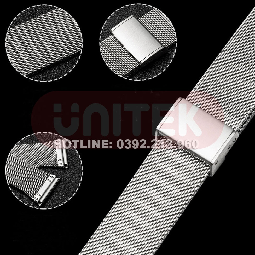 Dây Đồng Hồ Thép Lưới Mesh Dòng Cao Cấp bền, Chống Gỉ, Chống Oxy Hóa, Chống Phai Màu (size 18mm 20mm 22mm)