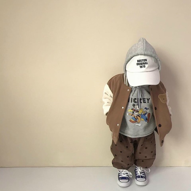 Áo bomber nâu gấu cho bé
