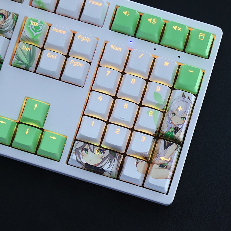 Sinata theme keycap Genshin Impact throughLight keycap OEM profile PBT Bàn phím cơ học nhuộm thăng hoa keycap Bàn phím cá nhân hóa 108 phím