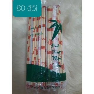 Đũa tre dùng 1 lần 1 bịch 80 đôi