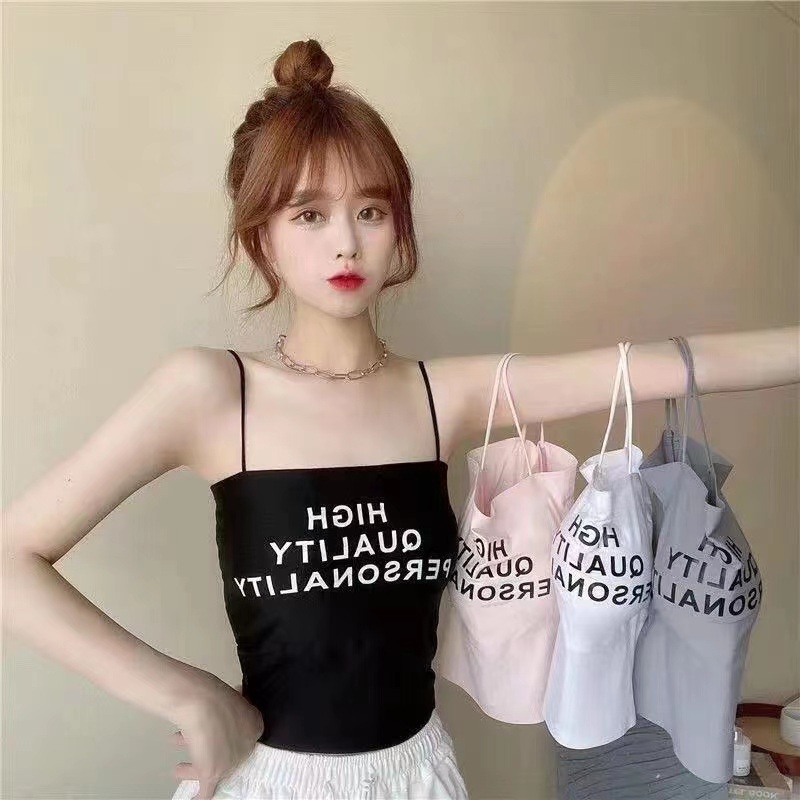 Áo hai dây thun nữ,với miếng lót áo ngực,Vải mềm và co giãn