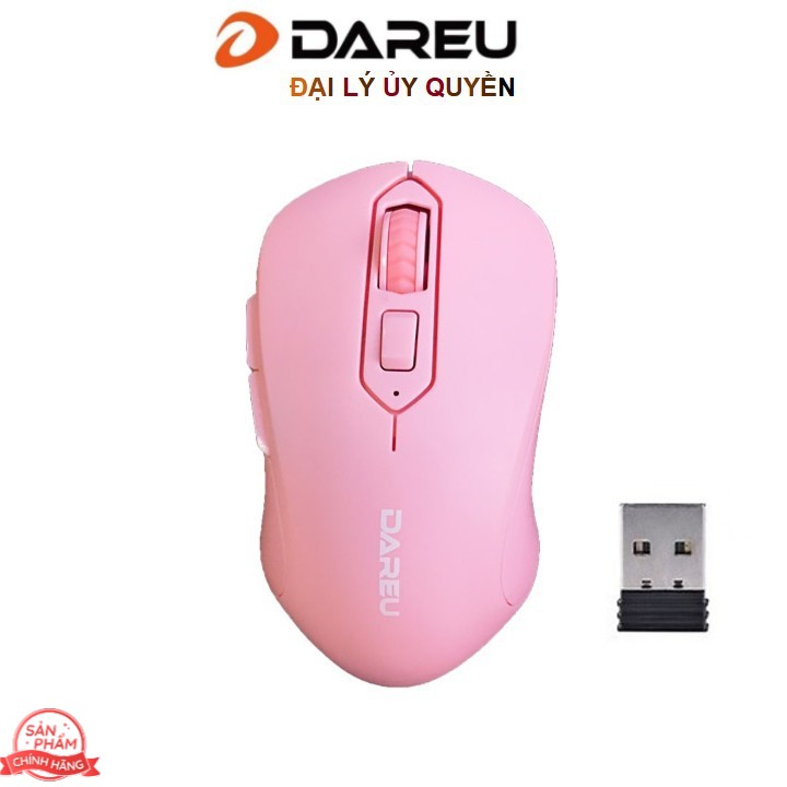 Chuột không dây DAREU LM115G Pink - LM115G Hồng - Chính Hãng