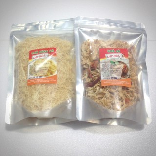 Combo 500gr gồm 250gr Khô gà Bơ tỏi và 250gr chà bông gà Lày Hòa (2 túi zipper 250gr) đảm bảo vệ sinh ATTP.