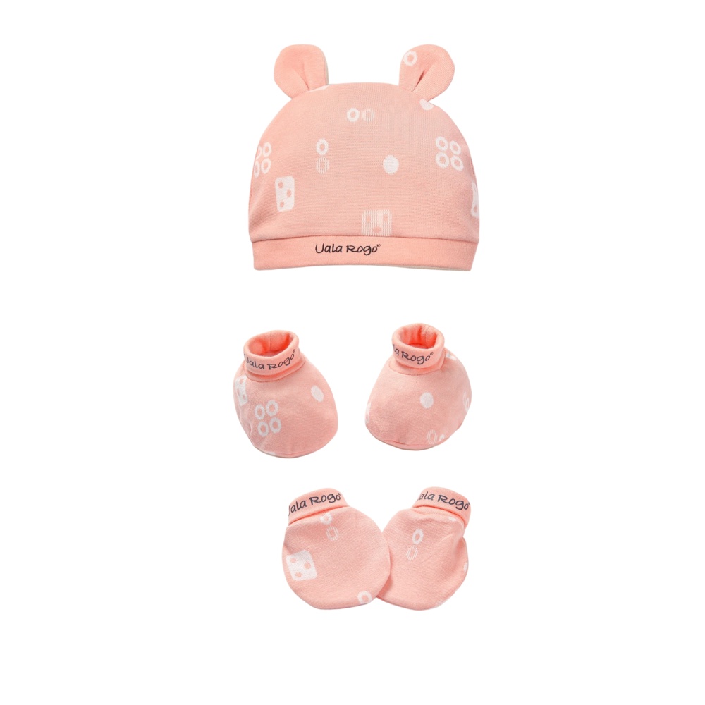 SET bao chân tay mũ nỉ sơ sinh Ualarogo vải Cotton nỉ 2460 2461