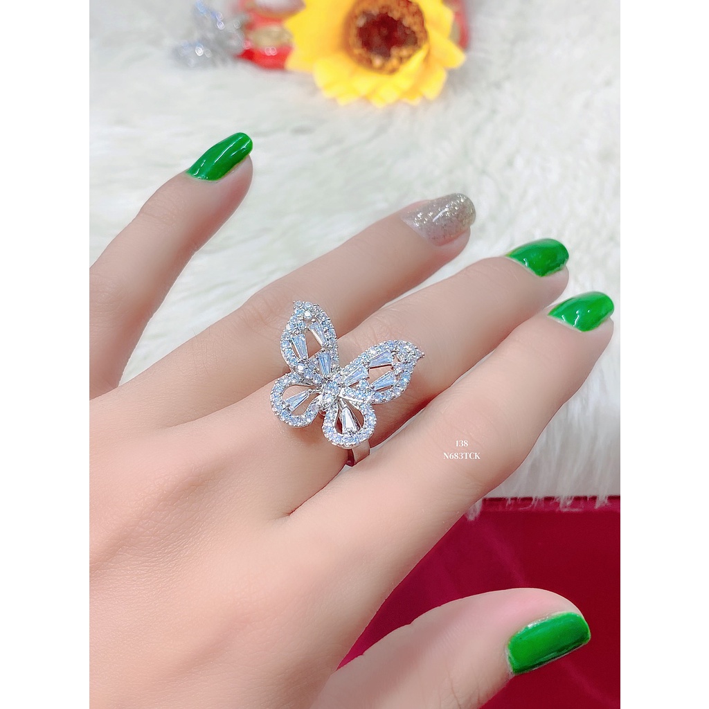 Nhẫn nữ đính xoàn N683-138 mạ vàng cao cấp (giá tốt nhất)