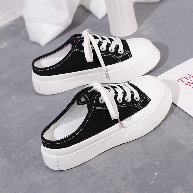 Giày sục nữ vải trơn CANVAS kiểu dáng trẻ trung đơn giản