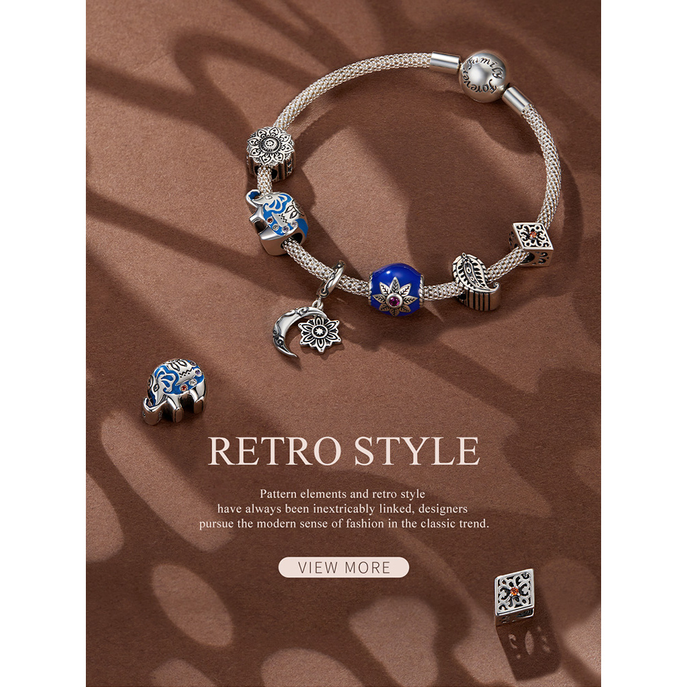 Hạt xỏ BAMOER SCC1821 bạc 925 nhiều kiểu dáng tùy chọn làm trang sức DIY