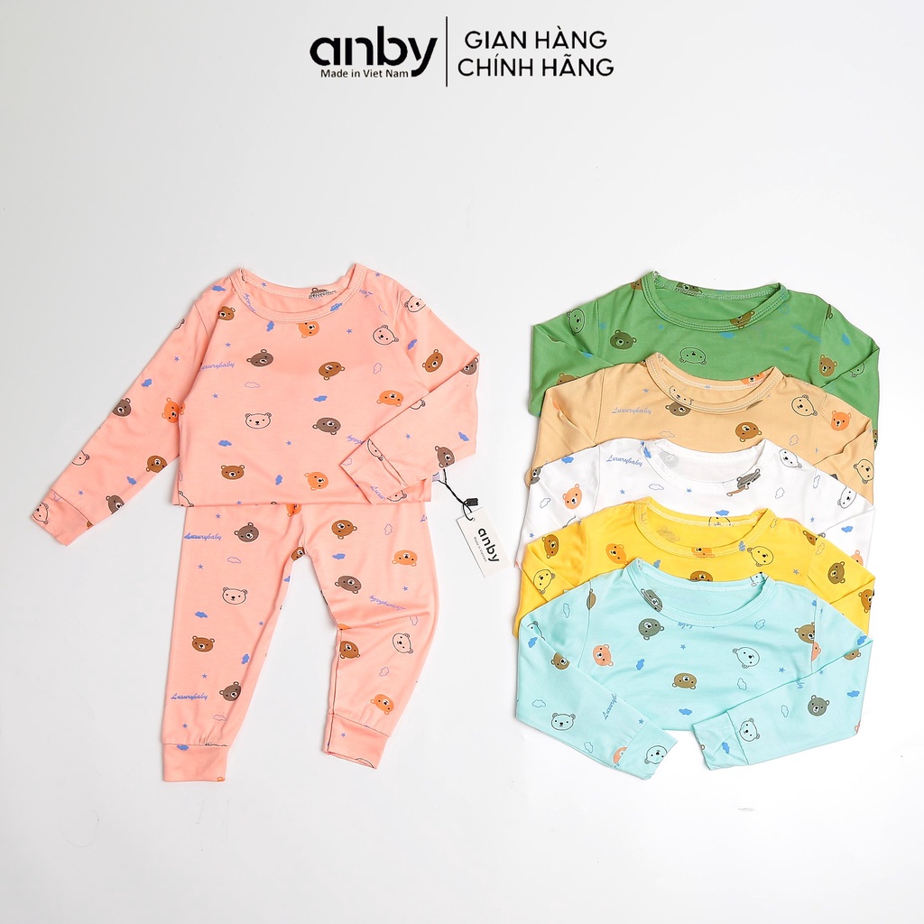 Bộ quần áo trẻ em dài tay thu đông ANBY từ 1 đến 5 tuổi chất cotton thun lạnh thích hợp mặc nhà