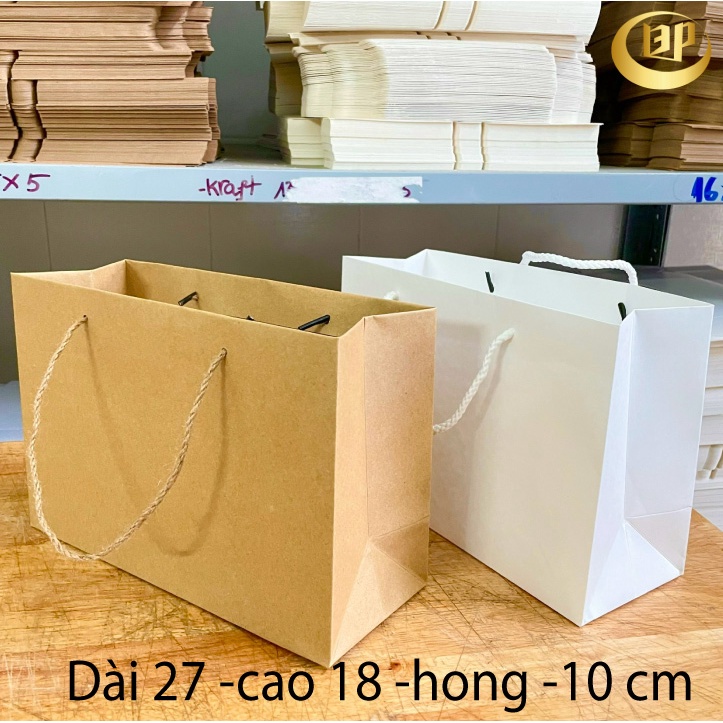 Túi giấy kraft size 27*18*10cm combo 10 túi
