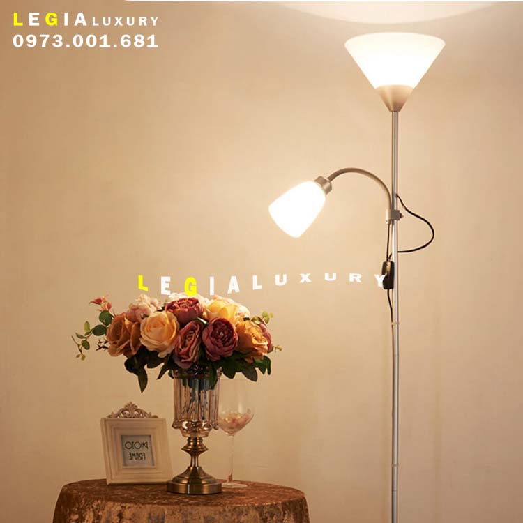 Đèn Cây Đứng IKEA Lê Gia DC940B - Bạc | Đèn Cây Cho Phòng Khách Và Phòng Ngủ