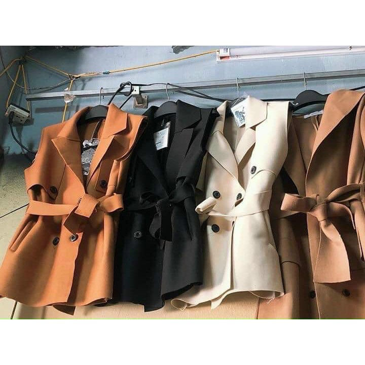 Áo Gile dạ ép thắt đai phong cách cá tính cho các nàng cực xinh
