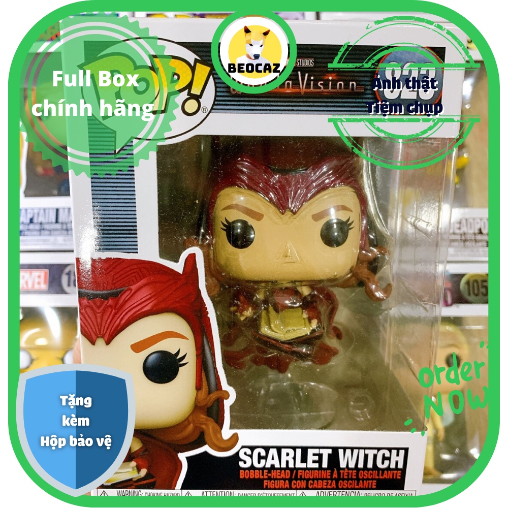 Funko Pop Marvel WandaVision Chính Hãng Scarlet Witch chiến đấu No.823 Avengers tiệm Đồ chơi Beocaz Mô hình quà tặng