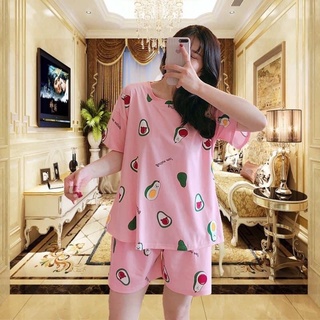 Bộ quần đùi áo cộc tay nữ cotton giấy  nhiều hình cute freesize dưới 60kg