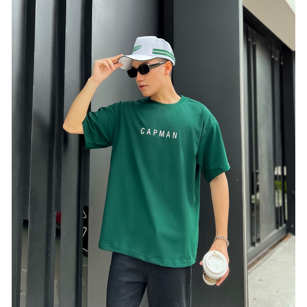 Áo thun unisex phom rộng CAPMAN tay lỡ dành cho nam nữ