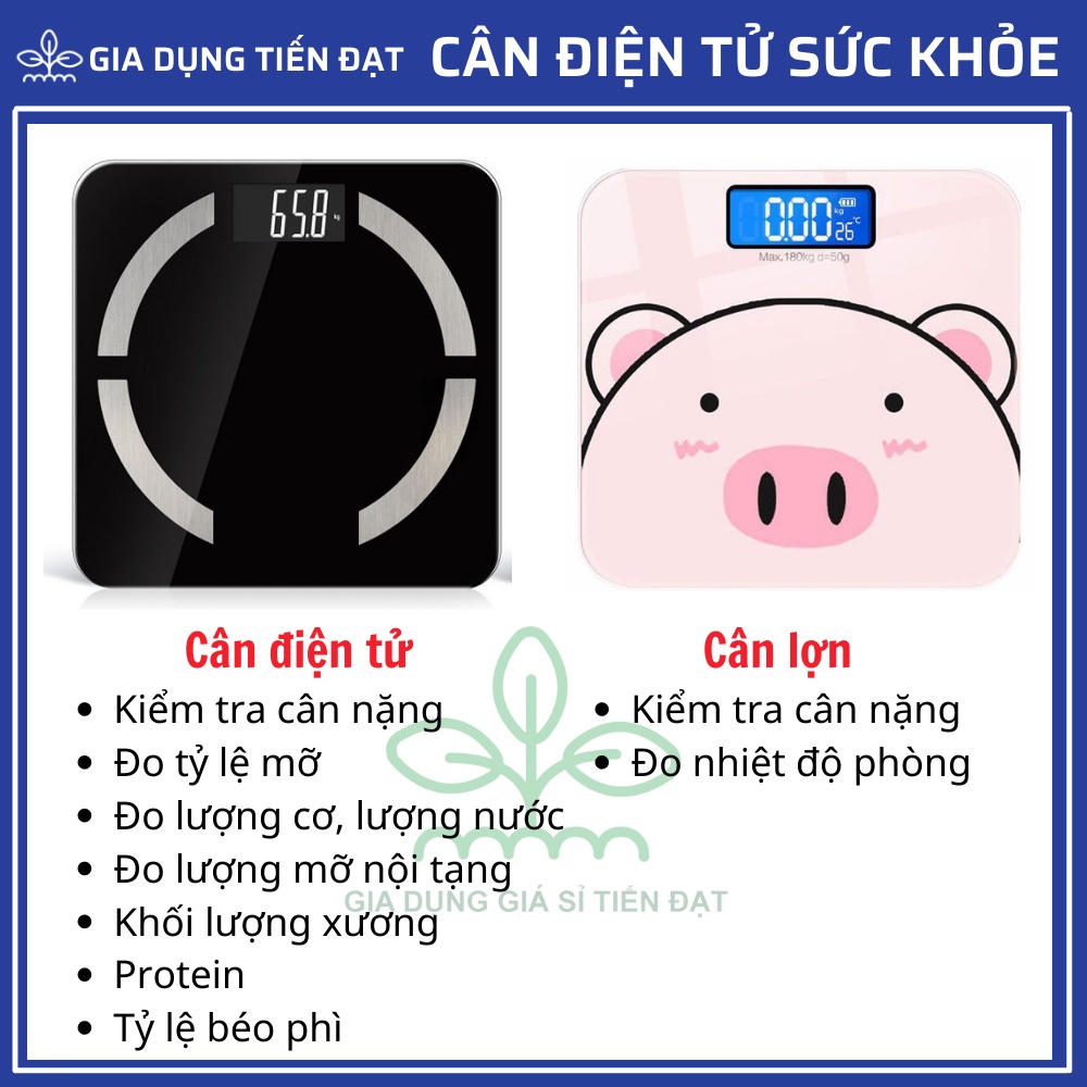 Cân điện tử sức khỏe kết nối Bluetooth Đo Mỡ Máu, Lượng Cơ, Tỉ Lệ Mỡ Cơ Thể Kết Nối App Điện Thoại