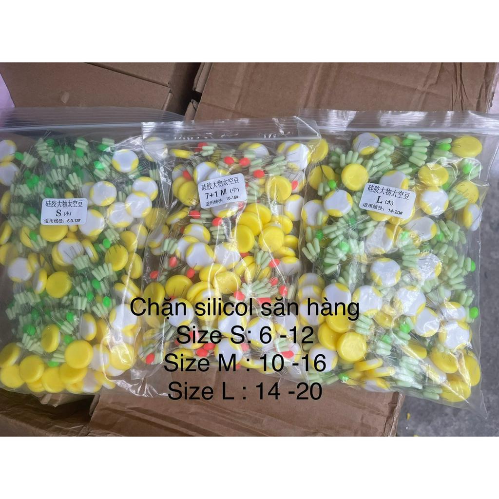 Hạt chặn săn hàng silicol dùng cho cước trục lớn 7+1 có 3 size