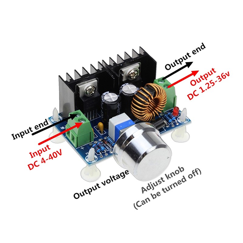 XH-M401 DC-DC Step Down Buck Bộ chuyển đổi nguồn cung cấp Mô-đun XL4016E1 PWM Điều chỉnh điện áp 4-40V đến 1.25-36V 8A 200W