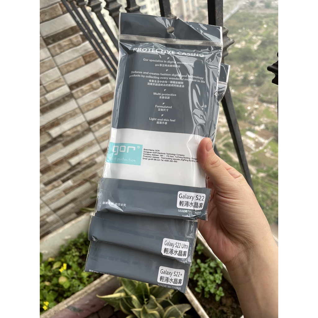 Ốp lưng silicon Gor cho Samsung Galaxy S23 Ultra, S23, S22 Ultra , S22 Plus, S22 có gờ bảo vệ camera