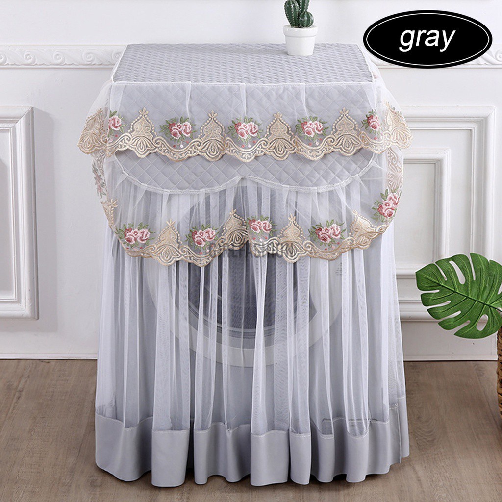 Red/ Purple/ Gray/ Beige Lace Dustproof Protector Floral Washing Machine Cover 60*60*85cm Home Decor