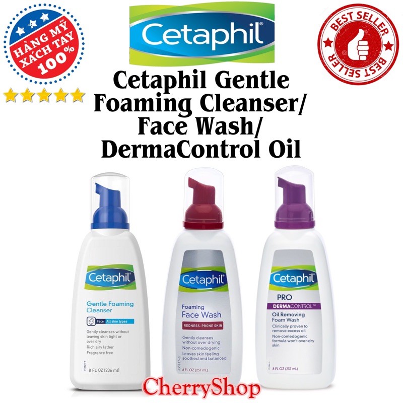 [Hàng Canada] Sữa rửa mặt tạo bọt CETAPHIL Gentle Foaming Cleanser/Foaming Face Wash/DermaControl Oil | BigBuy360 - bigbuy360.vn