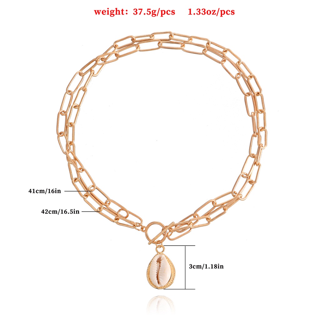 Vòng cổ Sợi Đôi Mặt Vỏ Sò Thời Trang Cá Tính Cho Nữ