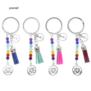 Dây móc khóa hình hoa sen đính tua rua xinh xắn