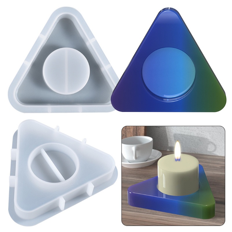 Khuôn Silicone Làm Giá Đỡ Nến Hình Tam Giác DIY