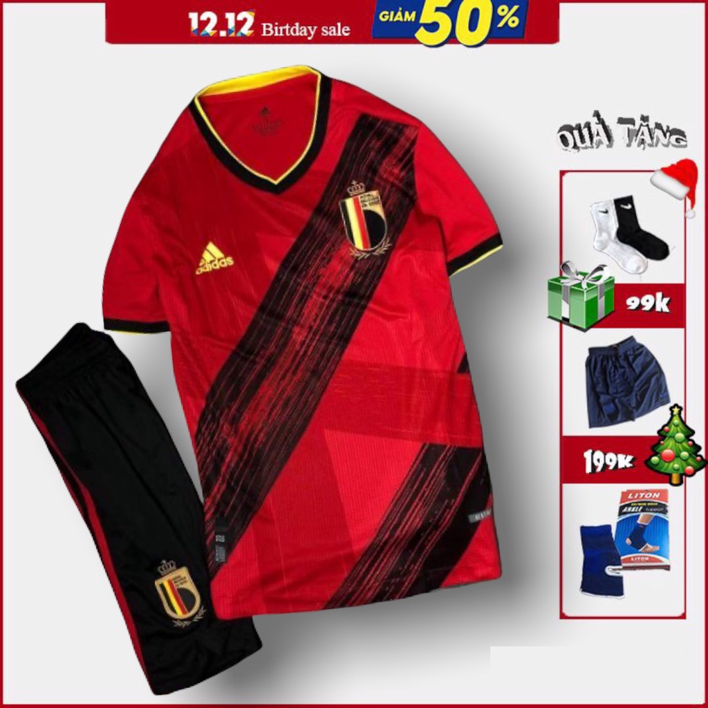 Áo bóng đá đội tuyển Bỉ 🇧🇪/Freeship/ Bộ quần áo bóng đá đội tuyển Belgium cao cấp