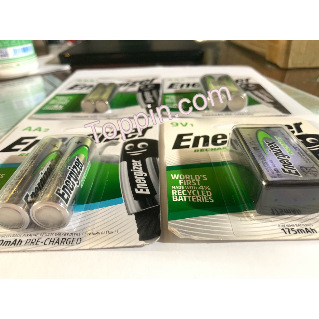 [TOPPIN] PIN SẠC AA, AAA, 9V ENERGIZER 2300mah, 2000mah, 700mah, 175mah (CHÍNH HÃNG).