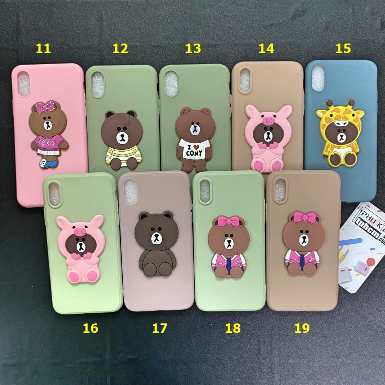Ốp lưng iPhone X - Xs Hình Gấu Nâu