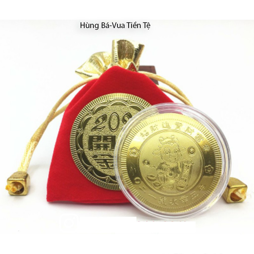 Đồng Xu Hình Con Trâu Quà Tặng Tết 2021 May Mắn