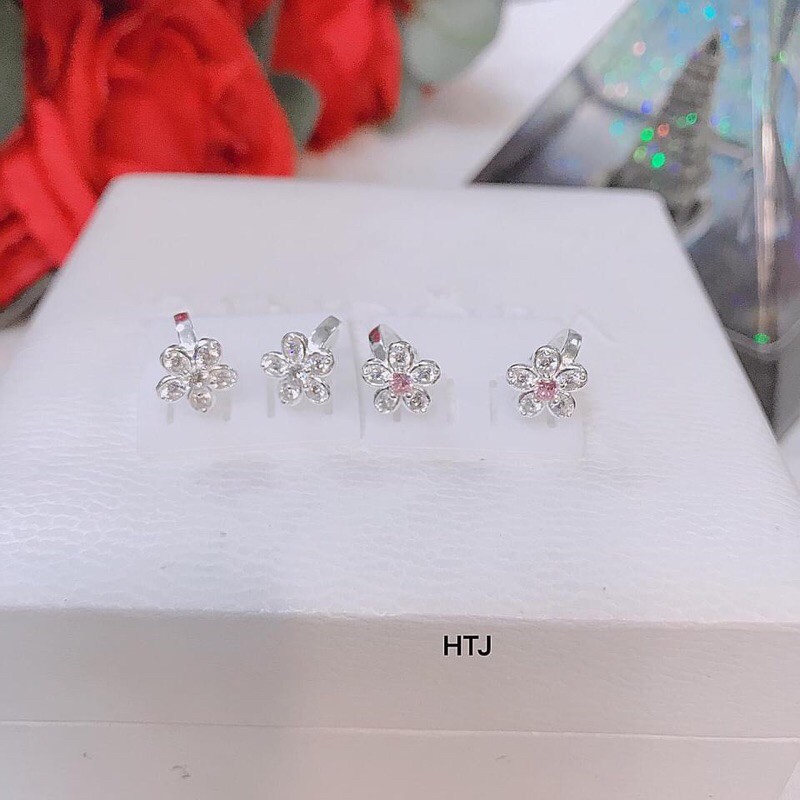 BÔNG TAI HOA DÁNG BẤM TRÒN - CHUẨN BẠC TA