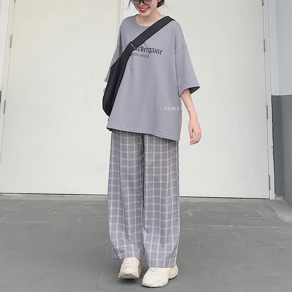 (Set) Quần Caro + Áo Thun Bàn Cờ