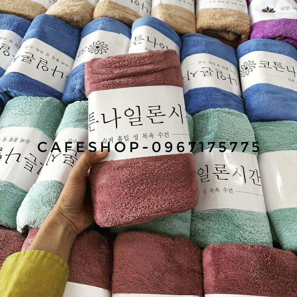 Khăn tắm Korea . kích thước ngang 70cm, dài 140cm .có 5 màu.