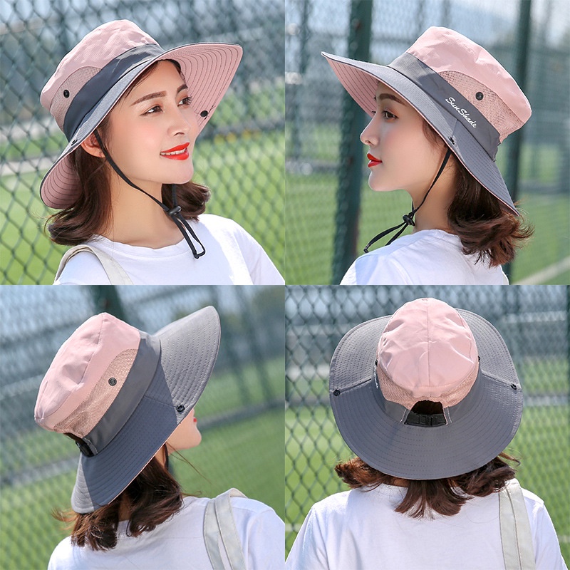New Unisex Summer and Autumn Sun Protection Hoodie Breathable Sunshade Mesh Big Hat Foldable Fisherman Hat Outdoor Climbing Hat
