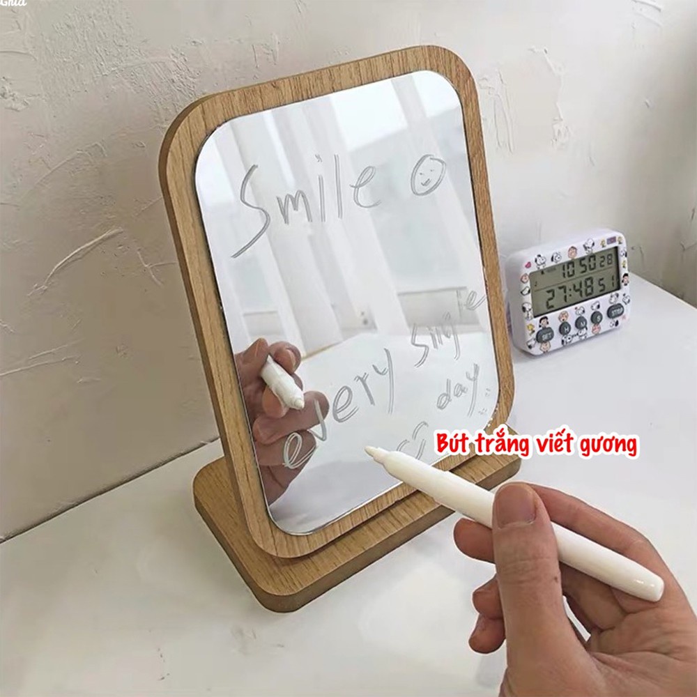 Bút viết lên gương , bề mặt kính hai màu mực trắng đen dễ tẩy xoá