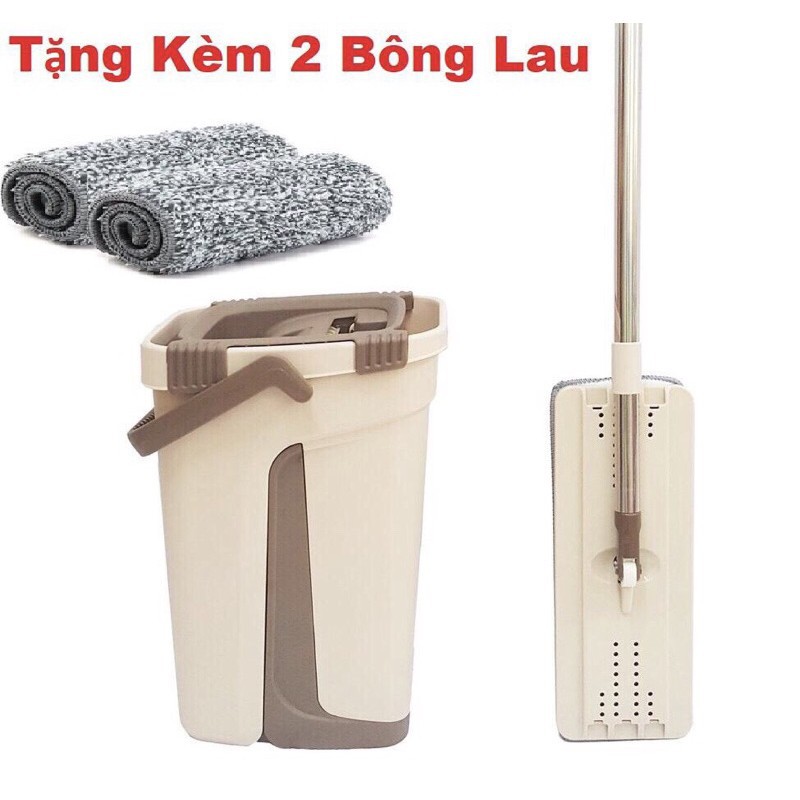 gg3 - Bộ Cây Lau Nhà Chổi Lau Nhà Tự Vắt 360 Độ Chính Hãng Cao Cấp Tặng Kèm 2 Bông Lau