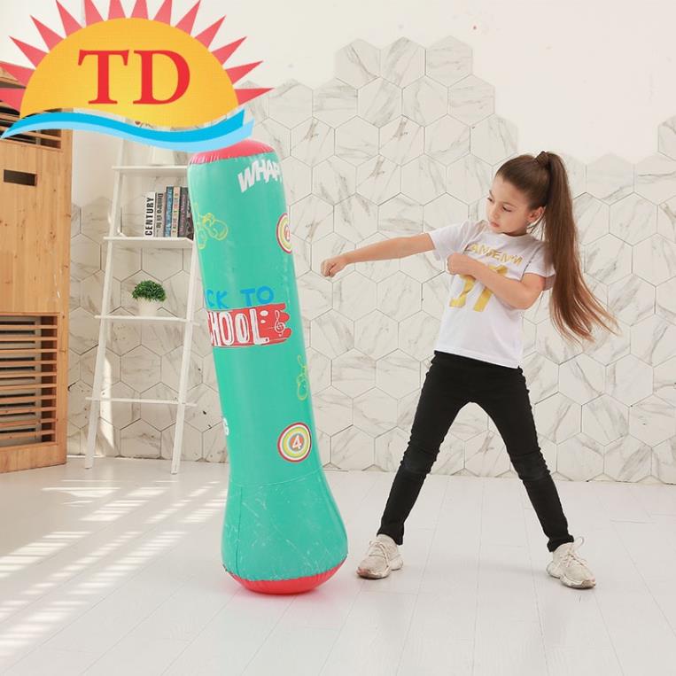 Bao trụ đấm bốc tự cân bằng cho bé Cao 1.2m, Cột boxing hơi cho bé giá rẻ