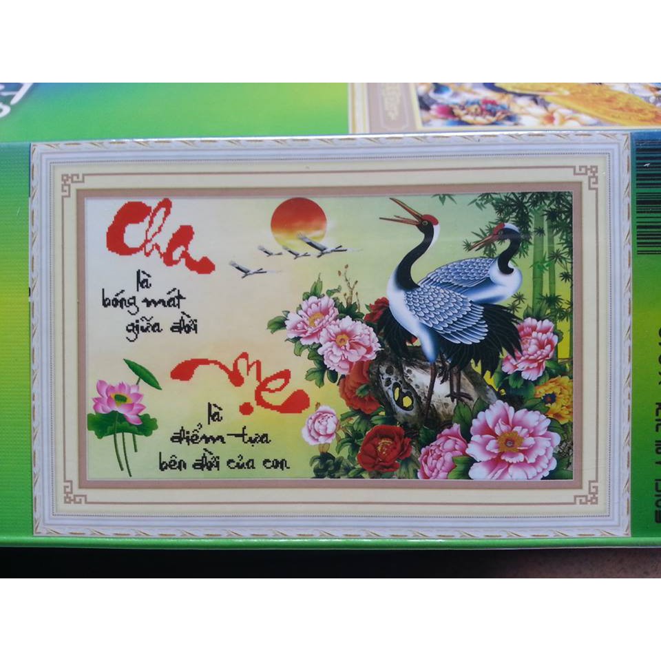 Tranh đính đá cha mẹ H1020
