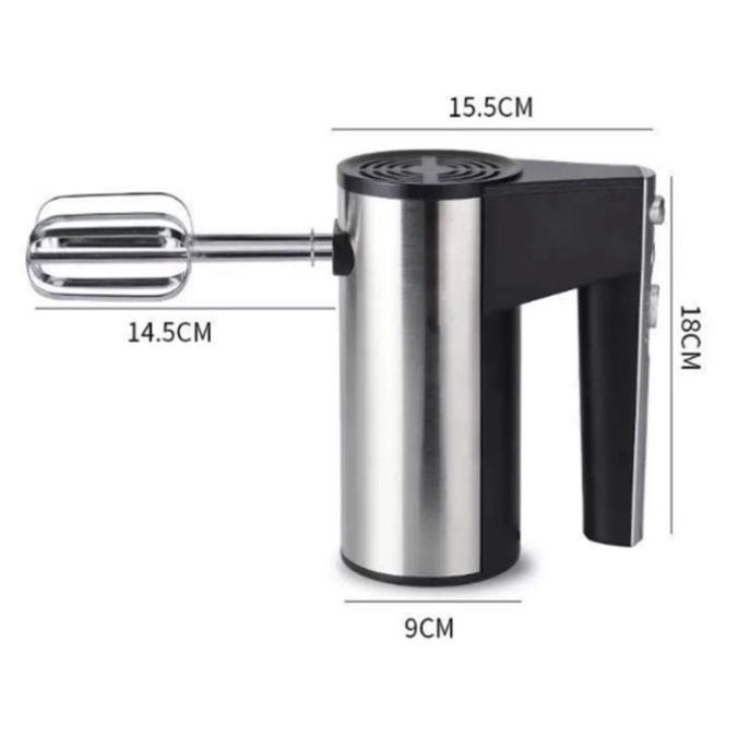 Máy đánh trứng cầm tay HAEGER 5 cấp độ - Tặng kèm que đánh trứng, trộn bột