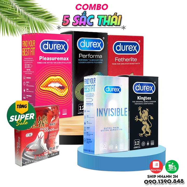 [Tặng Bcs Super Gold] Combo 5 Hộp Bcs (Invisible+Kingtex+Fetherlite+Performa+Pleasuremax) – Dòng Bcs Siêu Mỏng & Gân Gai