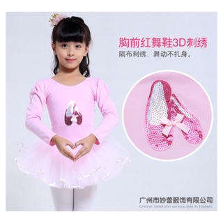 Váy múa đính giày 3D kim sa cotton