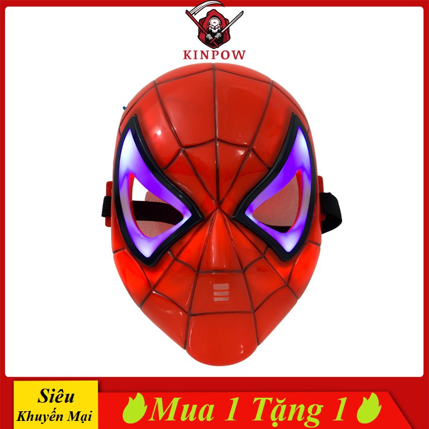 Đồ Chơi Mặt Nạ Spiderman - Mặt Nạ Người Nhện KINPOW Có Đèn Sáng Chất Liệu Cao Cấp