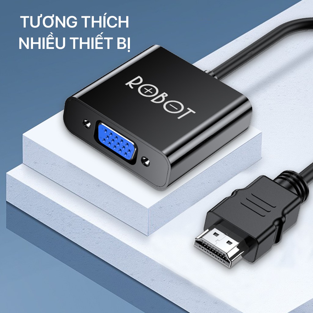 HUB Chuyển Đổi Cổng HDMI Sang Cổng VGA ROBOT RHV10 Hỗ Trợ Độ Phân Giải 1080P Full HD