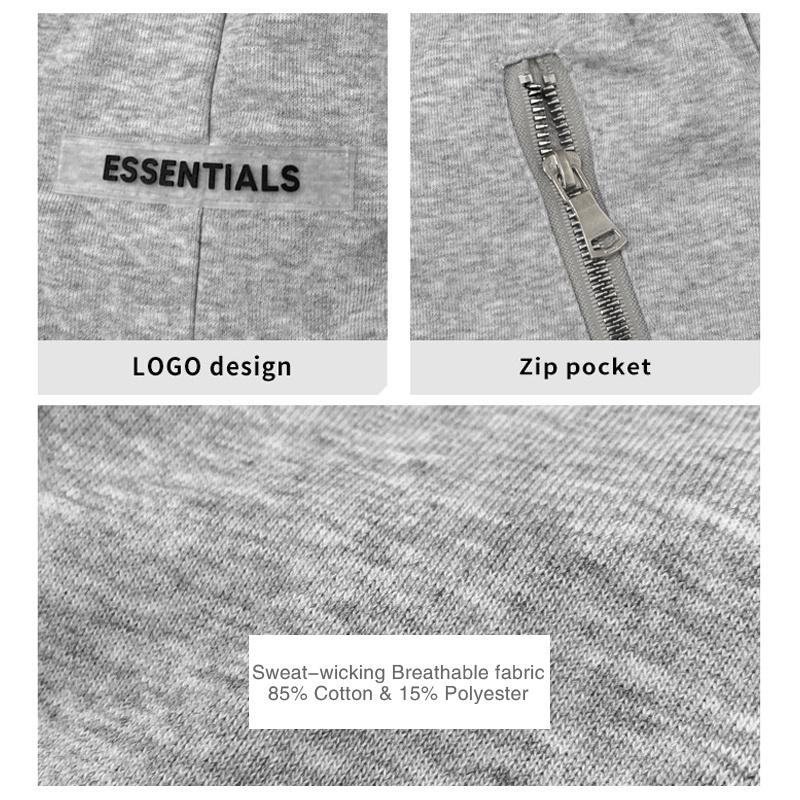 Quần Short Thể Thao Vải Cotton Phối Túi Và Dây Kéo Thời Trang Năng Động Cho Nam