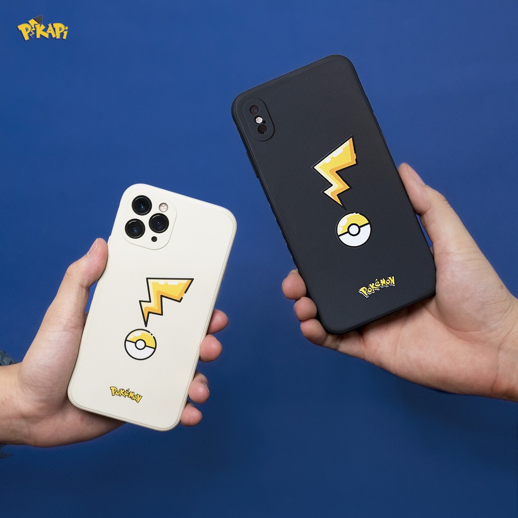 Ốp lưng iPhone Pokeball lót nỉ cao cấp chống sốc, case ốp ip chất liệu silicon xịn chống bẩn, PIKAPI Phụ Kiện Chính Hãng