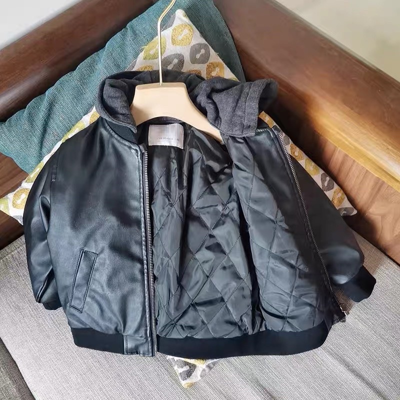 Áo khoác da mũ nỉ Zara dư xịn bé trai